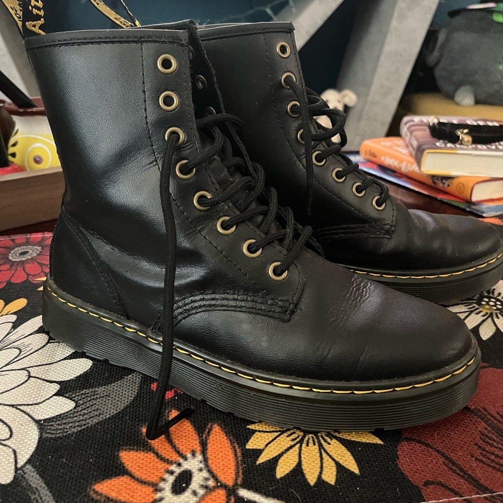 Dr Martens Zavala Black Combat Boots